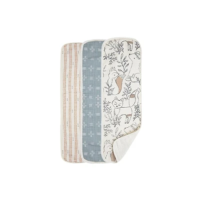Crane Baby Baby Boys Ezra Cotton Burp Cloths, Pack of 3
