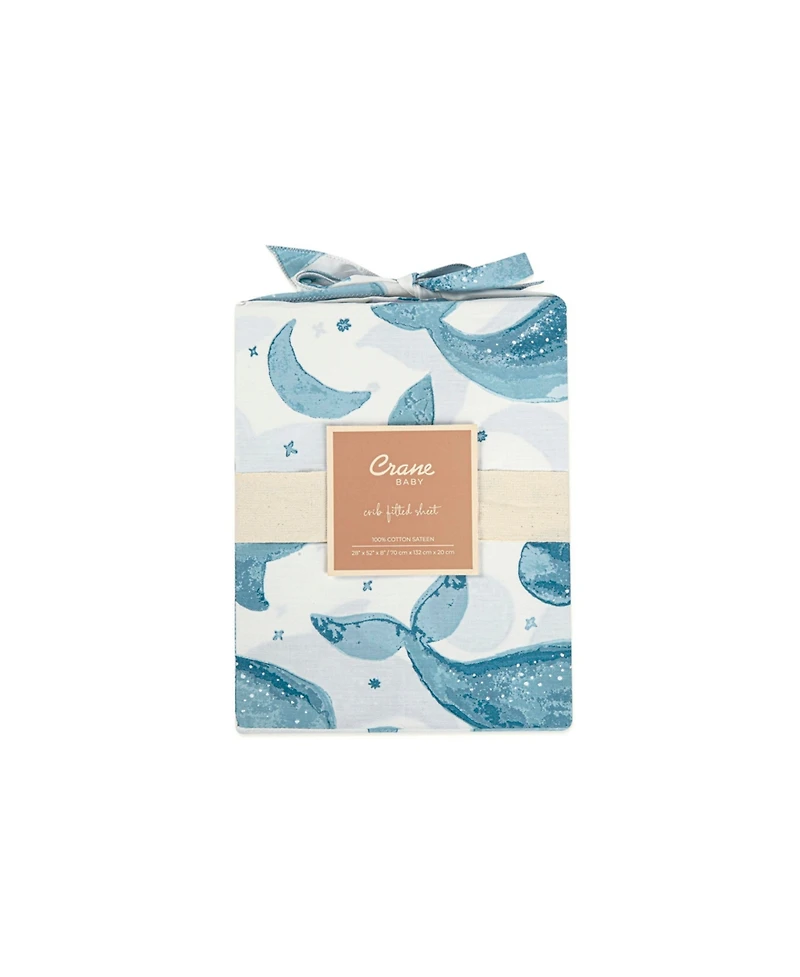 Crane Baby Baby Boys Cotton Ocean Caspian Crib Sheet