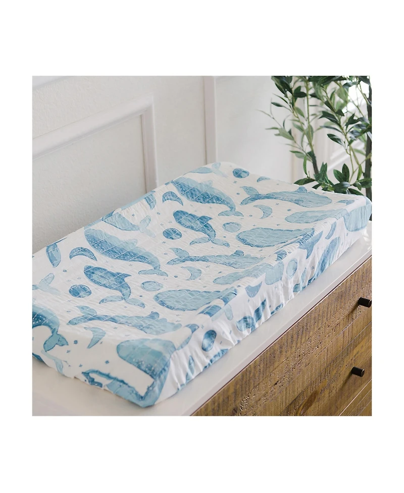 Crane Baby Boys Cotton Watercolor Caspian Change Pad Cover