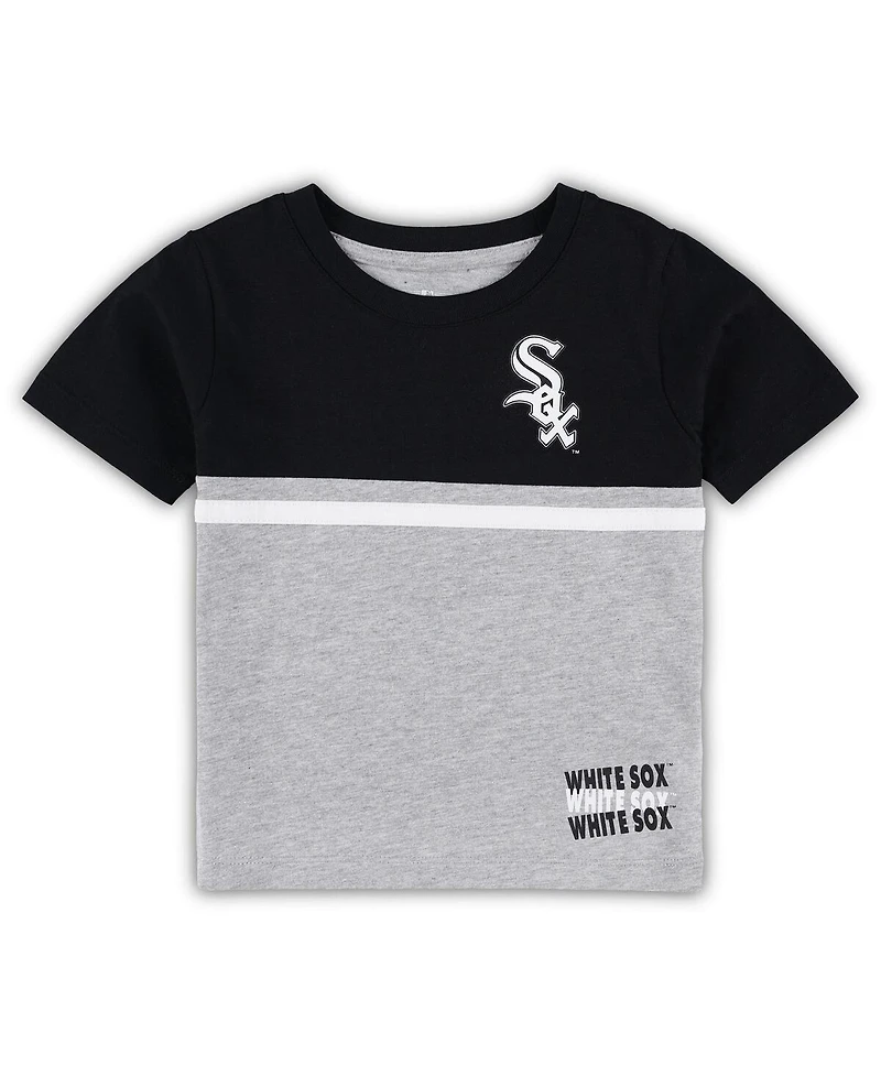 Toddler Boys and Girls Black, White Chicago Sox Batters Box T-shirt Pants Set
