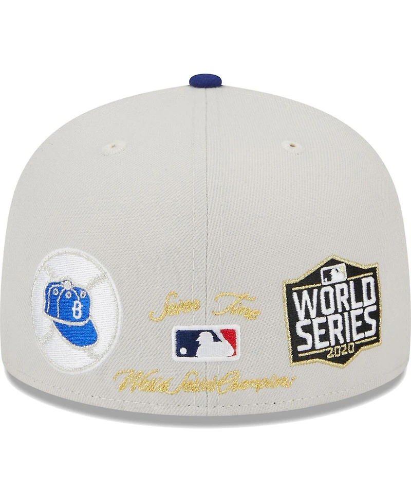 Men's New Era Gray, Royal Los Angeles Dodgers World Class Back Patch 59FIFTY Fitted Hat