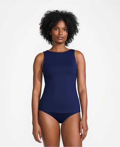 Lands' End Women's D-Cup High Neck Upf 50 Sun Protection Modest Tankini Swimsuit Top
