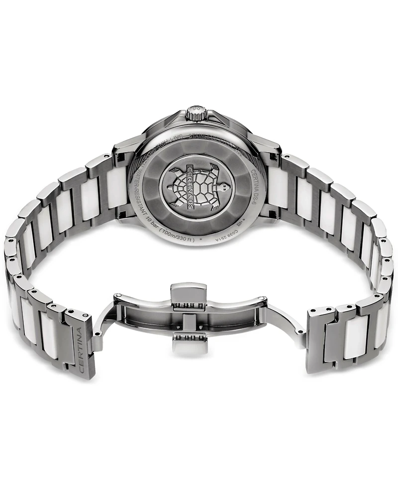 Certina Women's Swiss Ds-6 White Ceramic & Stainless Steel Bracelet Watch 35mm