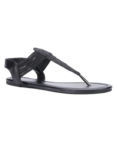 New York & Company Women's Freya T-Strap Gladiator Ankle Strap Sandals