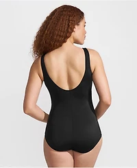 Lands' End Women's D-Cup Chlorine Resistant Soft Cup Tugless Sporty One Piece Swimsuit