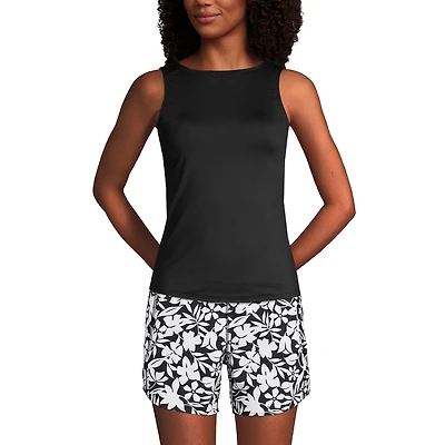 Lands' End Women's High Neck Upf 50 Sun Protection Modest Tankini Swimsuit Top