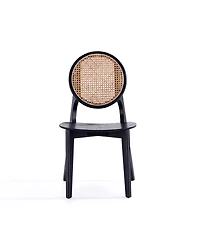 Manhattan Comfort Versailles 4-Piece Round Ash Wood and Natural Cane Dining Chair