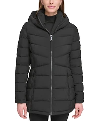 Calvin Klein Women's Stretch Hooded Puffer Coat, Created for Macy's