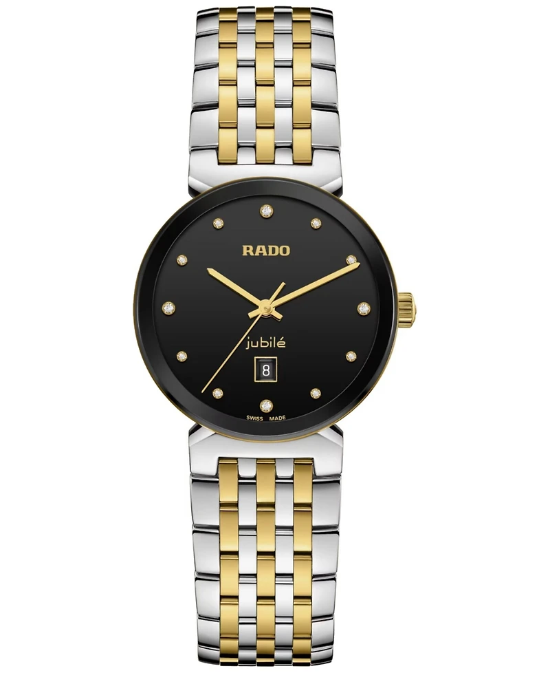 Rado Women's Swiss Florence Classic Diamond (1/20 ct. t.w.) Two-Tone Stainless Steel Bracelet Watch 30mm