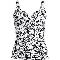 Lands' End Women's Tummy Control V-Neck Underwire Tankini Swimsuit Top Adjustable Straps
