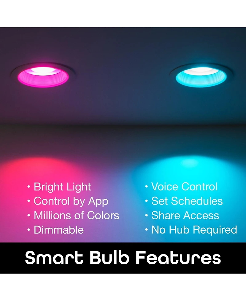 Geeni Prisma Drop Wi-Fi BR30 Led Smart Light Bulb, Tunable and Dimmable Rgb WiFi Bulb, No Hub Required, Compatible with Alexa and Google Assistant (4