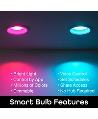 Geeni Prisma Drop Wi-Fi BR30 Led Smart Light Bulb, Tunable and Dimmable Rgb WiFi Bulb, No Hub Required, Compatible with Alexa and Google Assistant (4