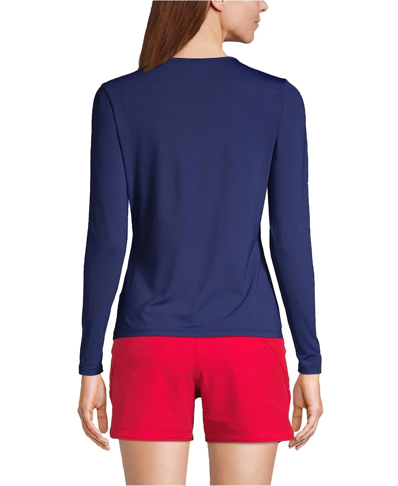 Lands' End Petite SunShade Upf 50 Long Sleeve Relaxed Rash Guard
