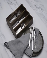 Mikasa Living Arlo 18.0 Stainless Steel 24 Piece Flatware Set, Service for 8 with Caddy