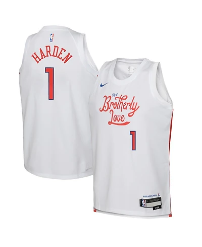 Big Boys Nike James Harden White Philadelphia 76ers 2022/23 Swingman Jersey - City Edition