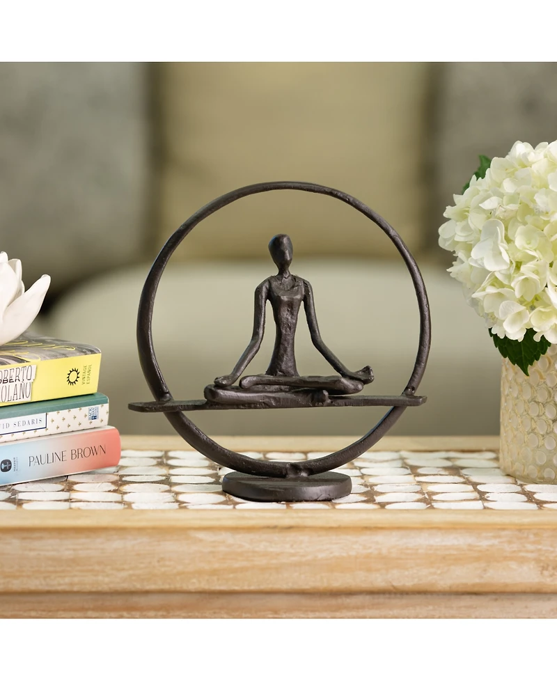 Danya B Yoga Meditation Circle Cast Iron Sculpture