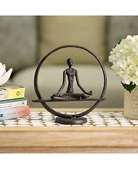 Danya B Yoga Meditation Circle Cast Iron Sculpture