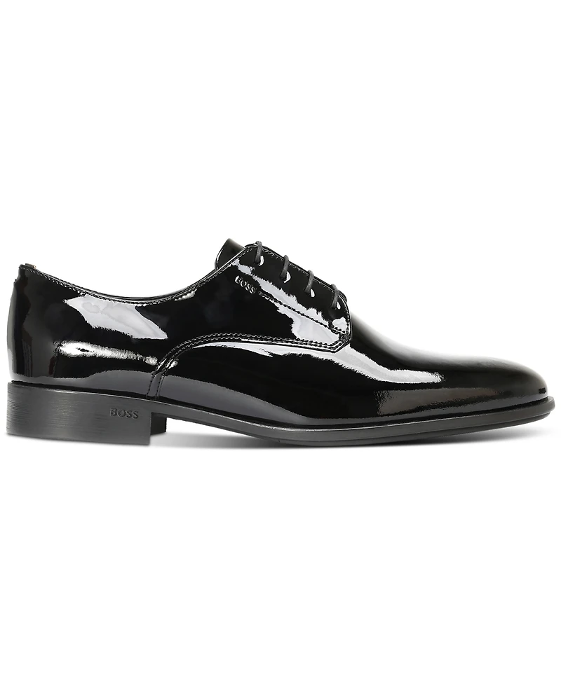 Boss by Hugo Men's Patent Leather Colby Printed Derby Dress Shoe