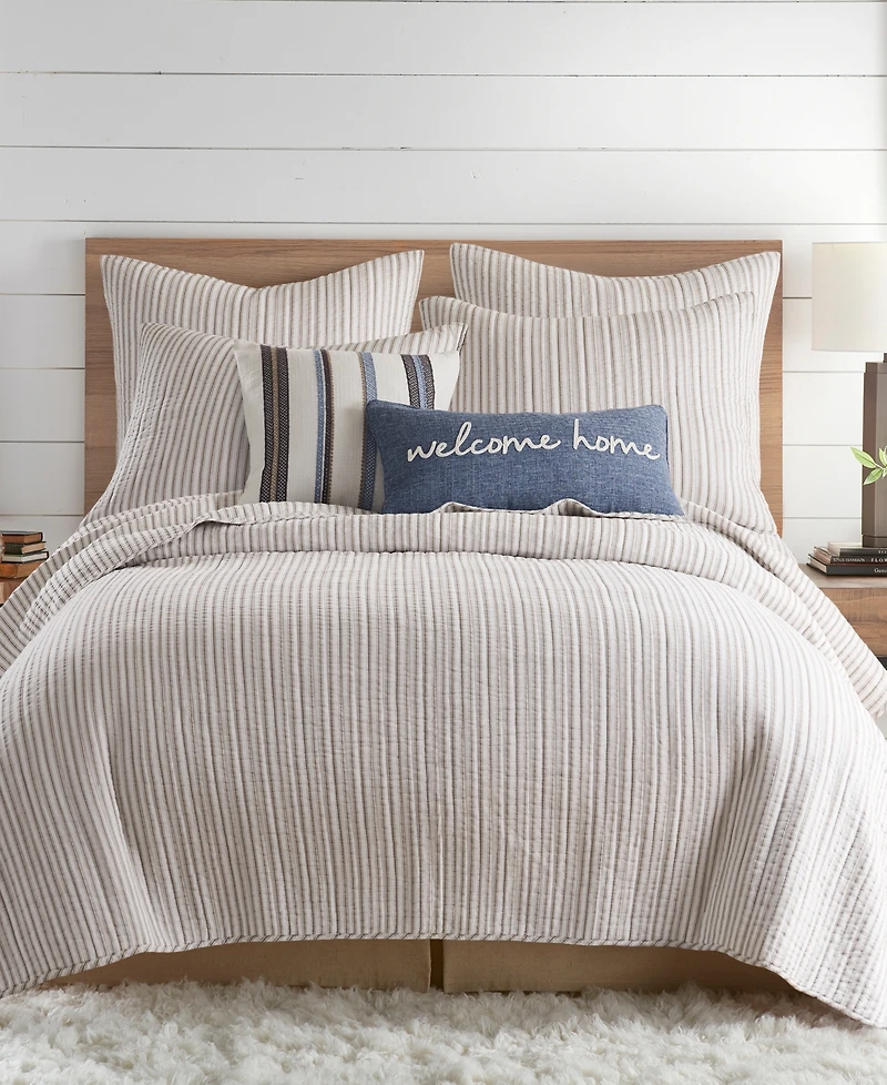 Levtex Tobago Welcome Home Embroidered Decorative Pillow, 12" x 24"