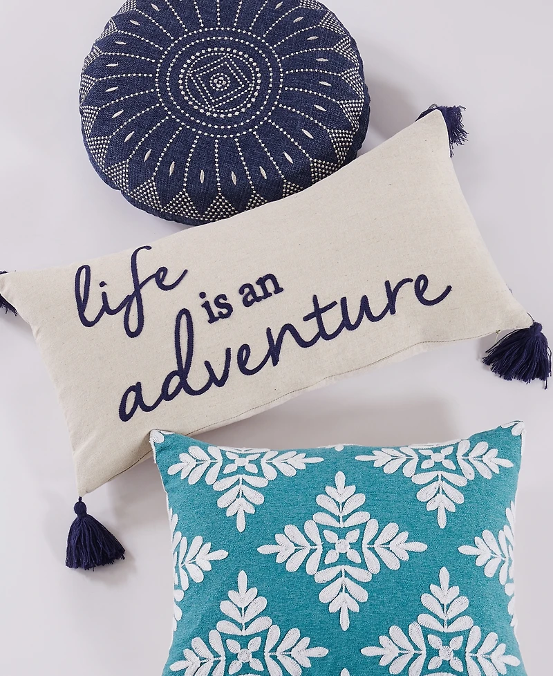 Levtex Bellamy Crewel Stich Decorative Pillow, 14" x 18"