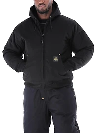 RefrigiWear Men's ComfortGuard Service Jacket - Insulated Denim Hooded Work for Cold Weather