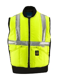 RefrigiWear Men's HiVis Iron-Tuff Vest - Extreme Cold Protection, High-Visibility, Water-Repellent, Durable Workwear