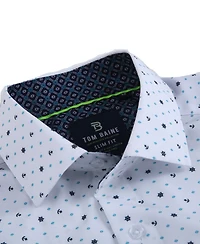 Tom Baine Men's Slim Fit Short Sleeve Performance Stretch Button Down Dress Shirt
