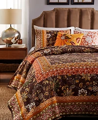 Greenland Home Fashions Audrey Floral Print 3 Piece Quilt Set, King/California King