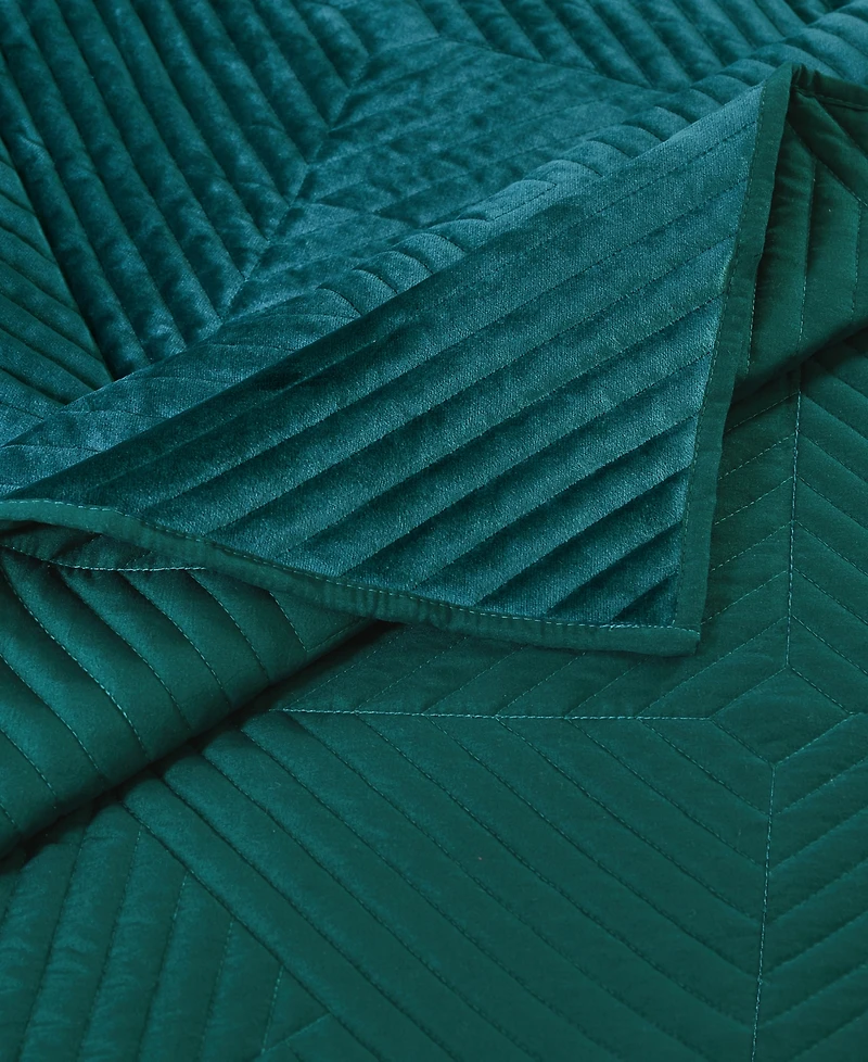 Greenland Home Fashions Riviera Velvet Finely Stitched 3 Piece Quilt Set, King/California King