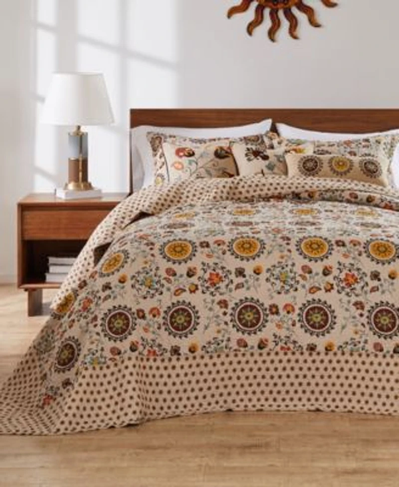 Greenland Home Fashions Andorra 100 Cotton Suzani Boho Bedspread Set