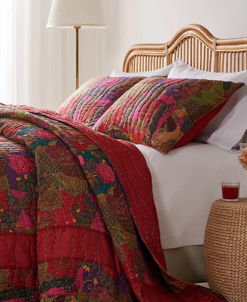Greenland Home Fashions Jewel Kantha Quilted 3 Piece Bedspread Set, King/California King