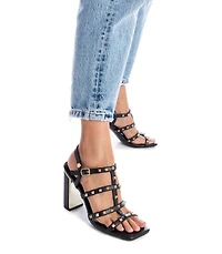 Women's Heeled Sandals With Gold Studs By Xti