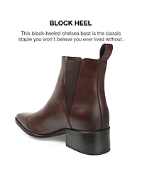 Journee Signature Women's Brooklee Block Heel Snip Toe Ankle Booties