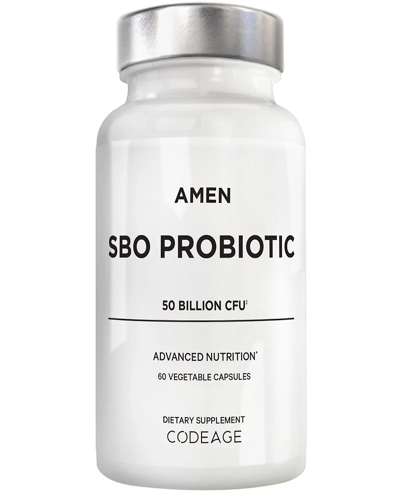 Amen Probiotics Supplement, Sbo Probiotic and Organic Prebiotics, 50 Billion CFUs, Shelf Stable, No Refrigeration Required, Flora Daily Probiotic Form