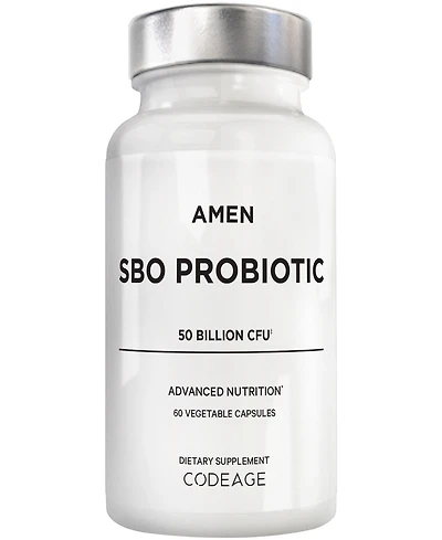 Amen Probiotics Supplement, Sbo Probiotic and Organic Prebiotics, 50 Billion CFUs, Shelf Stable, No Refrigeration Required, Flora Daily Probiotic Form