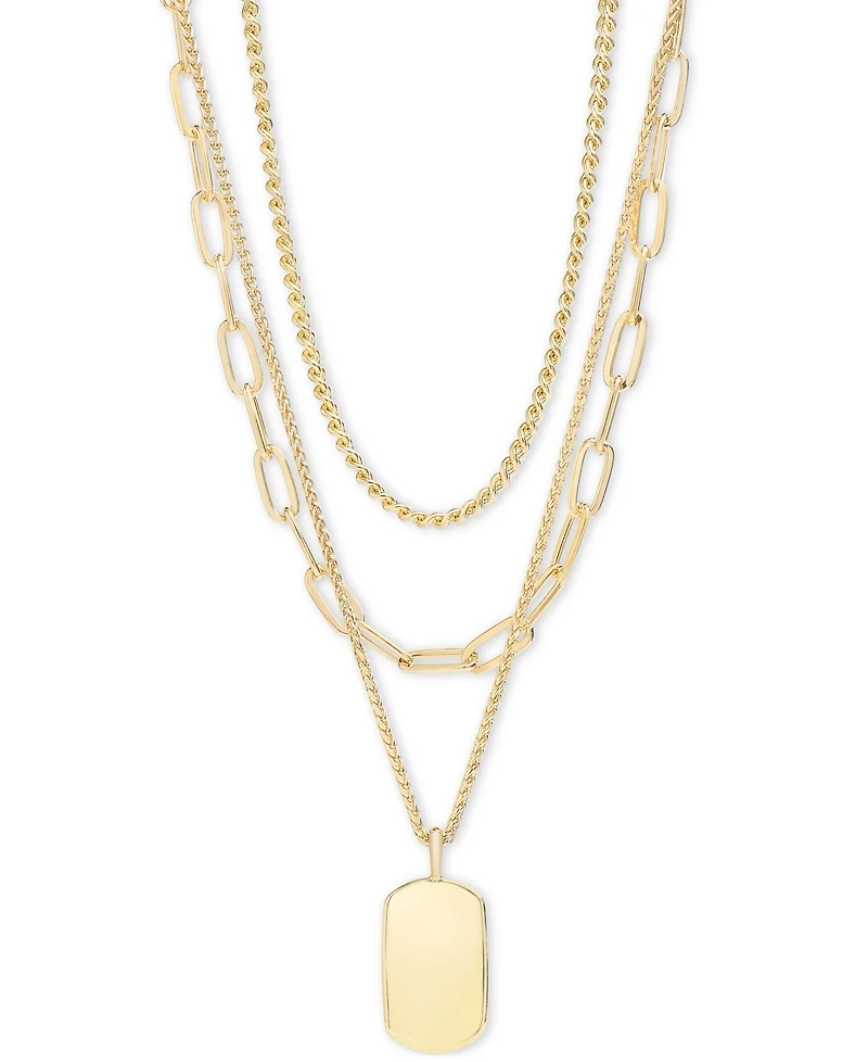 On 34th 3-Row Chain Pendant Necklace, 16" to 19" + 2" extender, Created for Macy's