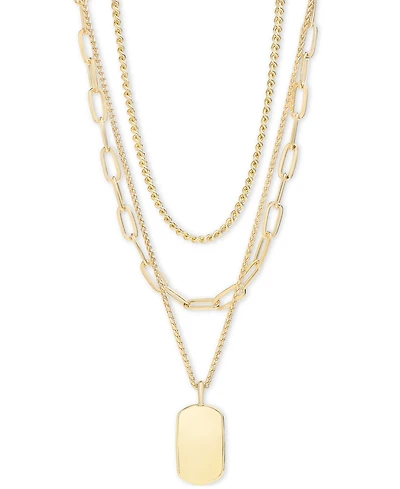 On 34th 3-Row Chain Pendant Necklace, 16" to 19" + 2" extender, Created for Macy's