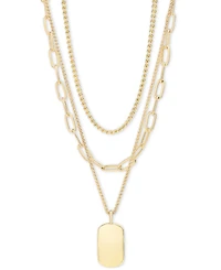 On 34th 3-Row Chain Pendant Necklace, 16" to 19" + 2" extender, Created for Macy's
