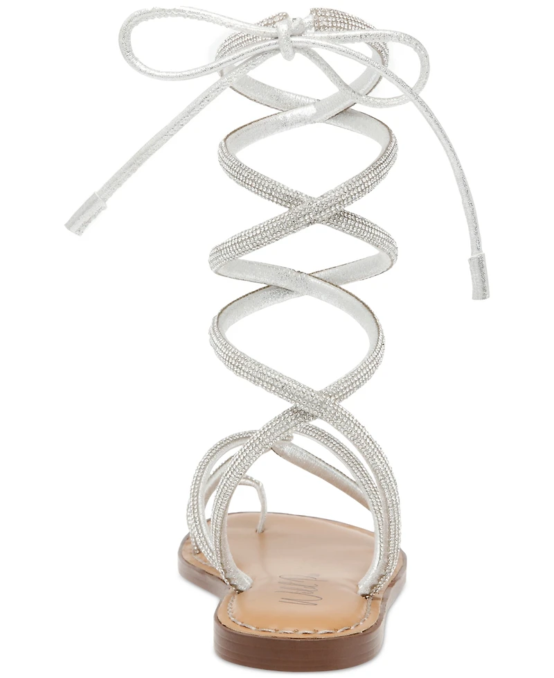 Wild Pair Gennifer Lace-Up Ankle-Tie Flat Sandals, Created for Macy's