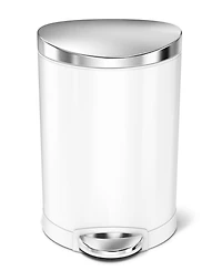 simplehuman 6 Liter Semi-Round Bathroom Trash Can with Liner Pocket