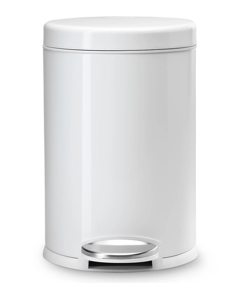 simplehuman 4.5 Liter Round Step Bathroom Trash Can with Soft-Close Lid