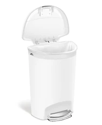 simplehuman 13 Gallon Plastic Semi-Round Step Kitchen Trash Can with Soft-Close Locking Lid