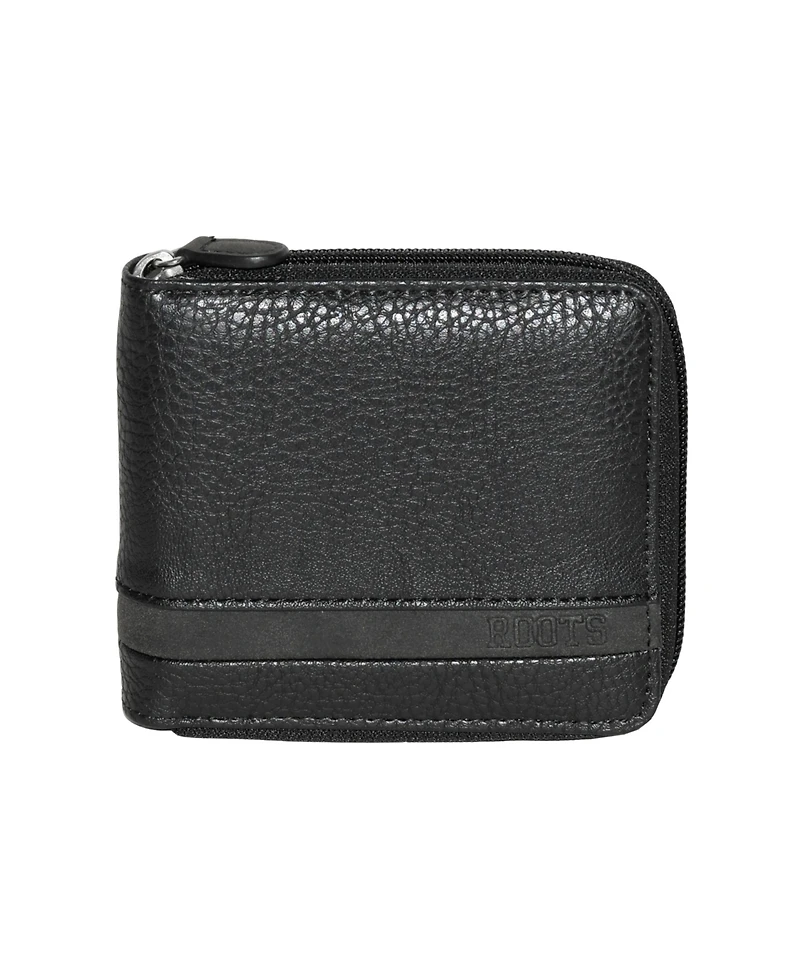 Roots Men's Men Zipper Around Wallet With Center Wing
