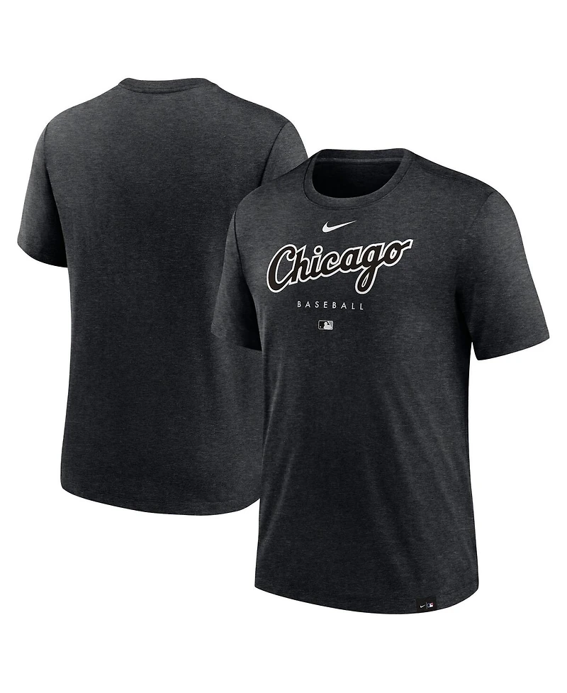 Men's Nike Heather Black Chicago White Sox Authentic Collection Early Work Tri-Blend Performance T-shirt