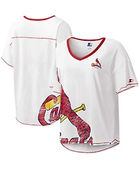 Women's Starter White St. Louis Cardinals Perfect Game V-Neck T-shirt