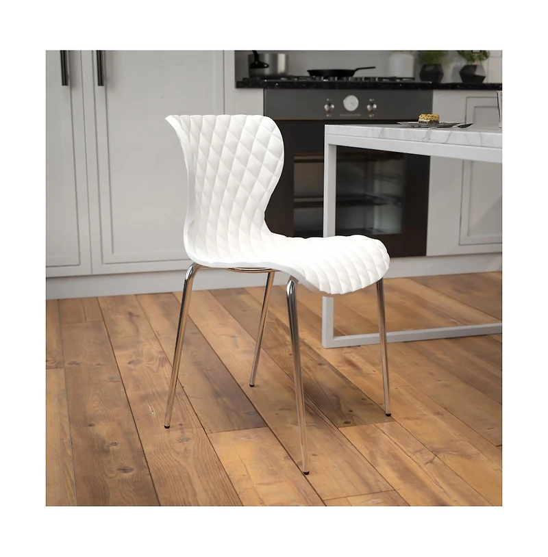 Contemporary Design Accent Dining Plastic Stack Chair