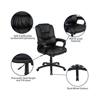 Emma+Oliver Big & Tall 400 Lb. Rated Leathersoft Office Chair - Desk