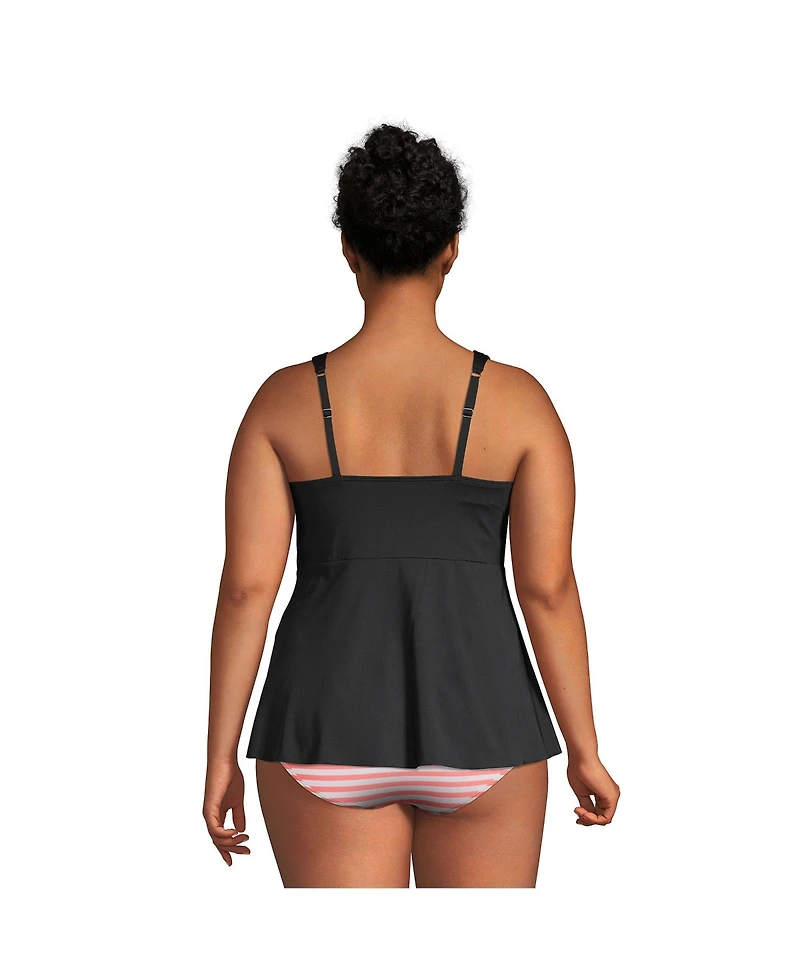 Lands' End Plus G-Cup Flutter Scoop Neck Tankini Top