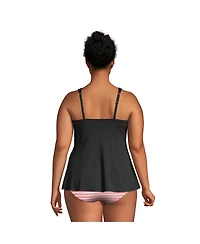 Lands' End Plus G-Cup Flutter Scoop Neck Tankini Top
