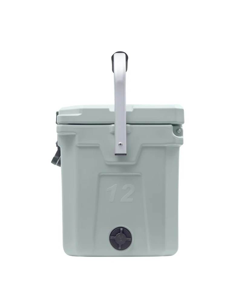 Camp-zero 12 | 12.6 Qt. Premium Cooler with Molded-in Cup Holders and Folding Aluminum Handle Clay